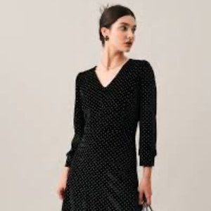 Rihoas black velvet dress with rhinestones
